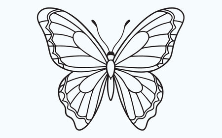 Butterfly isolated on a light blue background. Vector illustration.のイラスト素材