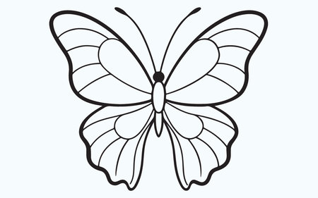 Butterfly isolated on blue background. Vector illustration. Eps 10.のイラスト素材