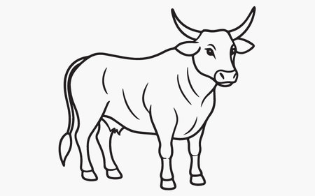 Vector image of a cow on a white background. Farm animal.のイラスト素材