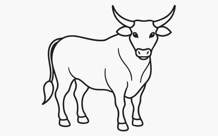 Vector image of a cow on a white background. Farm animal.のイラスト素材