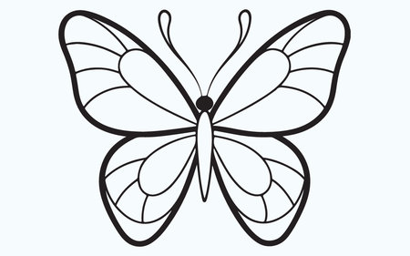 Butterfly isolated on blue background. Vector illustration. Eps 10.のイラスト素材