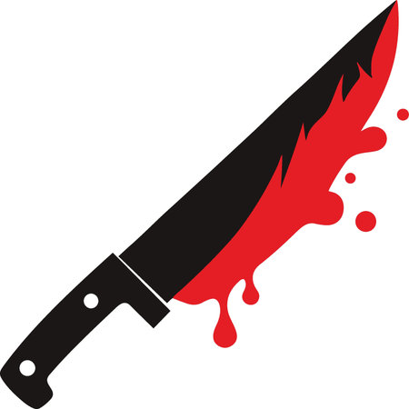 knife with blood on a white background. vector illustration, eps10のイラスト素材