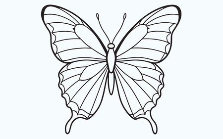 Butterfly isolated on a light blue background. Vector illustration.のイラスト素材