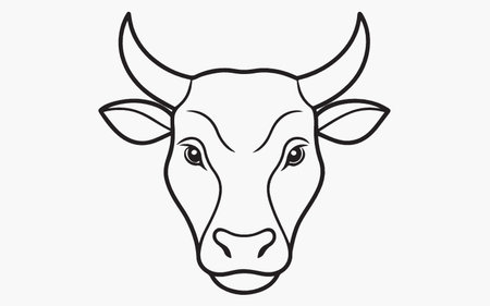 Vector image of a bull head on a white background. Vector illustration.のイラスト素材