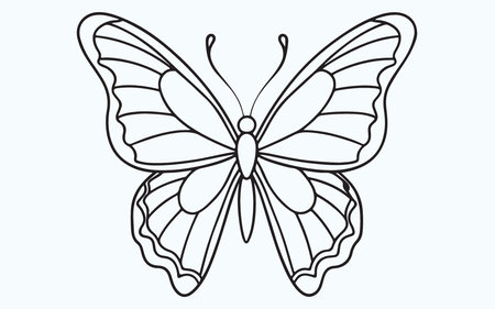 Butterfly isolated on a light blue background. Vector illustration.のイラスト素材