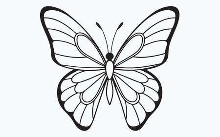 Butterfly isolated on a light blue background. Vector illustration.のイラスト素材