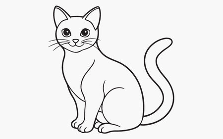 Illustration of a cat on a white background. Vector illustration.のイラスト素材
