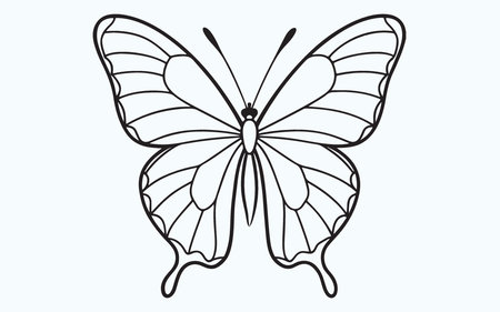 Butterfly isolated on a light blue background. Vector illustration.のイラスト素材