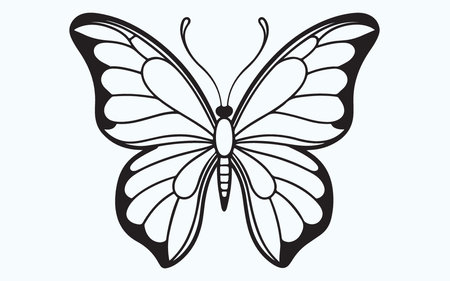 Butterfly. Vector illustration. Isolated on blue background.のイラスト素材