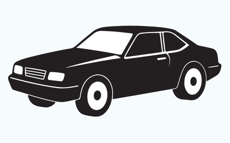 car silhouette isolated on blue background, vector illustration. Eps 10.のイラスト素材