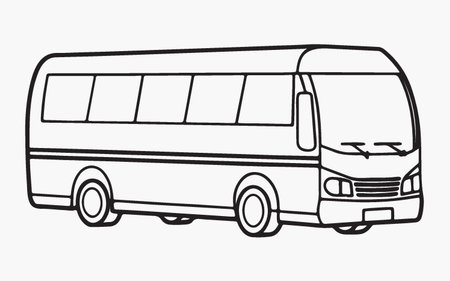 Bus doodle vector illustration. Hand drawn vector illustration of bus.のイラスト素材