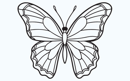 Butterfly isolated on blue background. Vector illustration. Eps 10.のイラスト素材