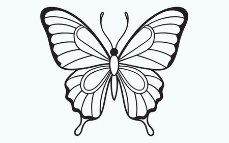 Butterfly isolated on a light blue background. Vector illustration.のイラスト素材