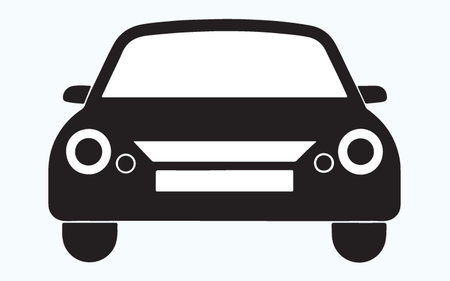 Car icon on blue background, vector illustration. Flat design style.のイラスト素材