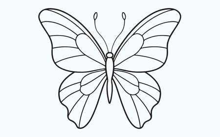 Butterfly. Vector illustration. Isolated on blue background.のイラスト素材