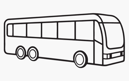 Bus icon. Vector illustration of a bus on a white background.のイラスト素材