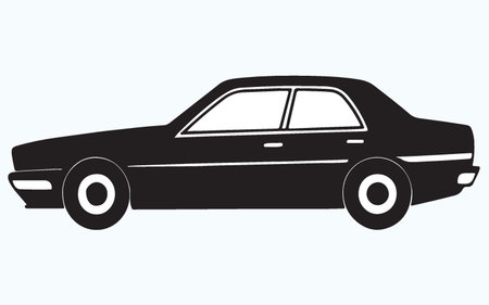 car silhouette isolated on blue background, vector illustration. Eps 10.のイラスト素材