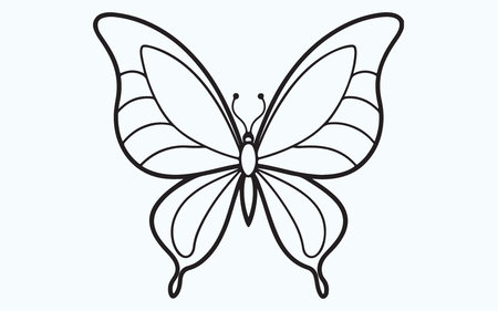 Butterfly. Vector illustration. Isolated on blue background.のイラスト素材