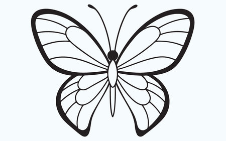 Butterfly isolated on blue background. Vector illustration. Eps 10.のイラスト素材