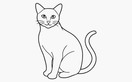 Vector illustration of a cat. Isolated on a white background.のイラスト素材