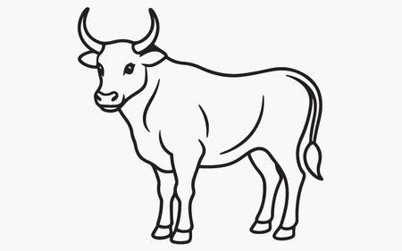 Vector image of a cow on a white background. Farm animal.のイラスト素材