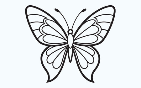 Butterfly isolated on a light blue background. Vector illustration.のイラスト素材