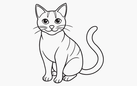 Cute cartoon cat on white background. Vector illustration for your designのイラスト素材