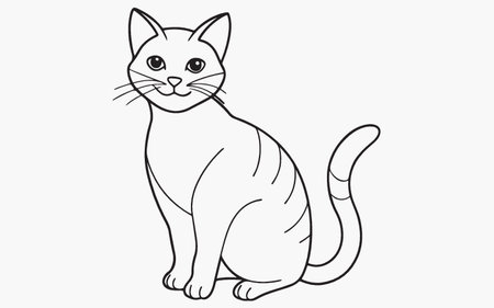 Cute cartoon cat. Vector illustration isolated on a white background.のイラスト素材