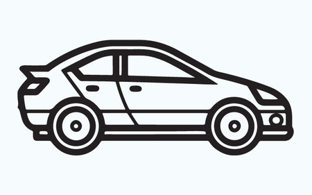 Car icon. Vector illustration. Isolated on a white background.のイラスト素材