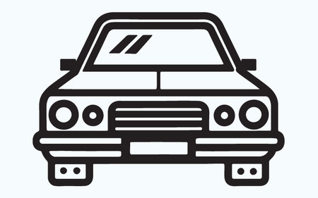Car icon vector illustration. Flat design style eps 10. Front view.のイラスト素材