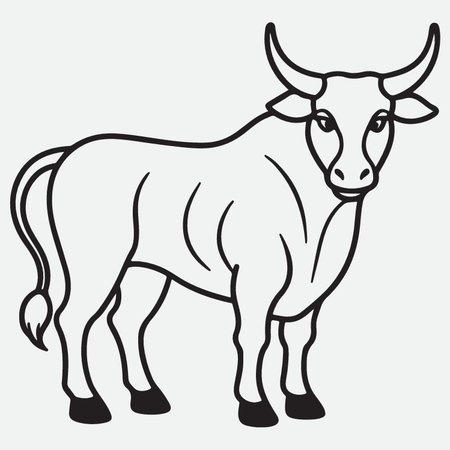 Cattle black and white simple vector icon for web and mobile designのイラスト素材