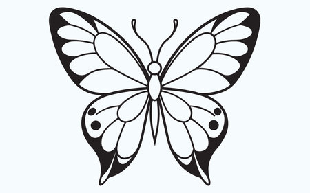 Butterfly. Vector illustration. Isolated on blue background.のイラスト素材