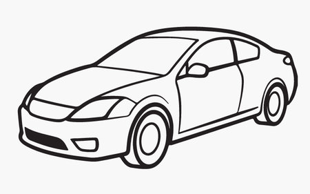 Car design over white background, vector illustration. Side view. Vector illustration.のイラスト素材