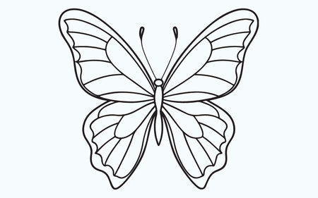 Butterfly isolated on a light blue background. Vector illustration.のイラスト素材