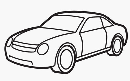 Car icon on white background. Vector illustration. Eps 10. Black and white.のイラスト素材
