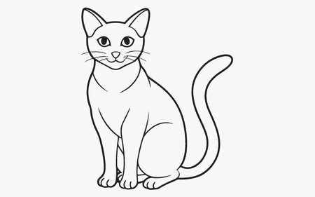 Cute cartoon cat isolated on a white background. Vector illustration.のイラスト素材