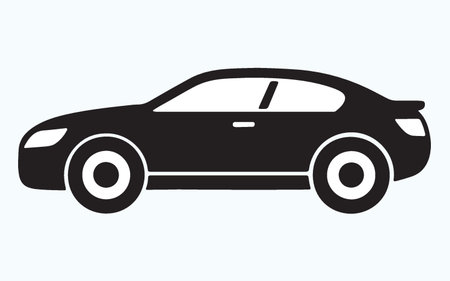 Car icon. Isolated on blue background. Vector Illustration.のイラスト素材