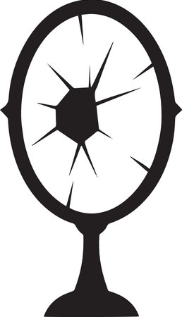 broken mirror isolated on a white background. Vector illustration for your designのイラスト素材