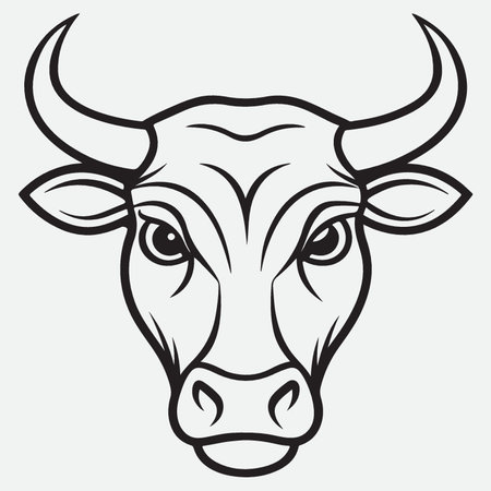 Bull head isolated on a white background. Vector illustration for your designのイラスト素材