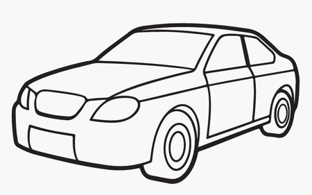 Car icon. Vector illustration of a car on a white background.のイラスト素材