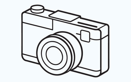 Camera icon. Vector illustration of a camera isolated on white background.のイラスト素材