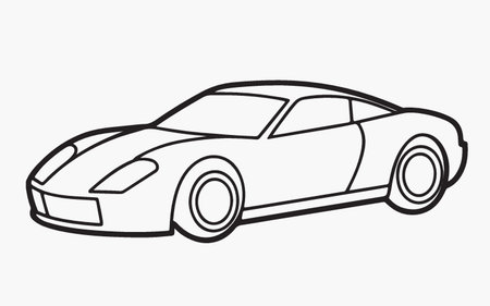 Sport car icon. Vector illustration in outline style. Isolated on white background.のイラスト素材