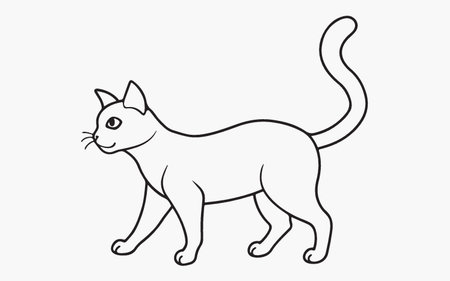 Illustration of a cat on a white background. Vector illustration.のイラスト素材