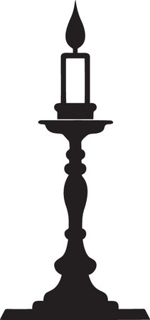 Candle in a candlestick. Vector illustration isolated on white backgroundのイラスト素材