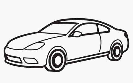 Car design over white background, vector illustration. Side view of car.のイラスト素材