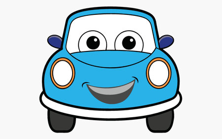 funny cartoon car, vector illustration eps10 graphic design elementのイラスト素材