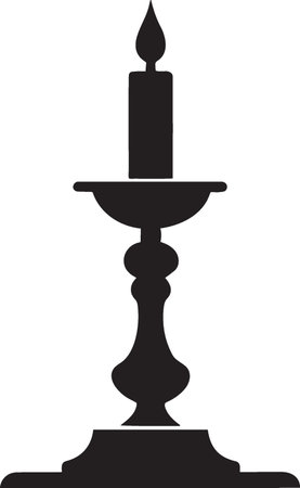Candle in candlestick icon isolated on white background. Vector illustration.のイラスト素材