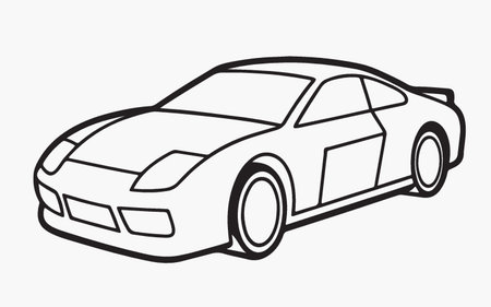 Car design over white background, vector illustration. Side view. Vector illustration.のイラスト素材