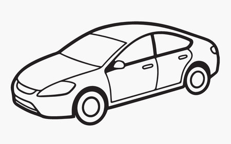 Car design over white background, vector illustration. Side view of car.のイラスト素材