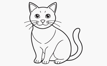 Cute cartoon cat. Vector illustration. Isolated on white background.のイラスト素材